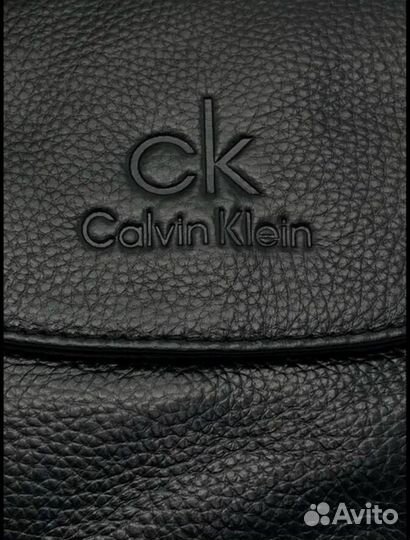 Calvin klein мужская сумка из натуральной кожи