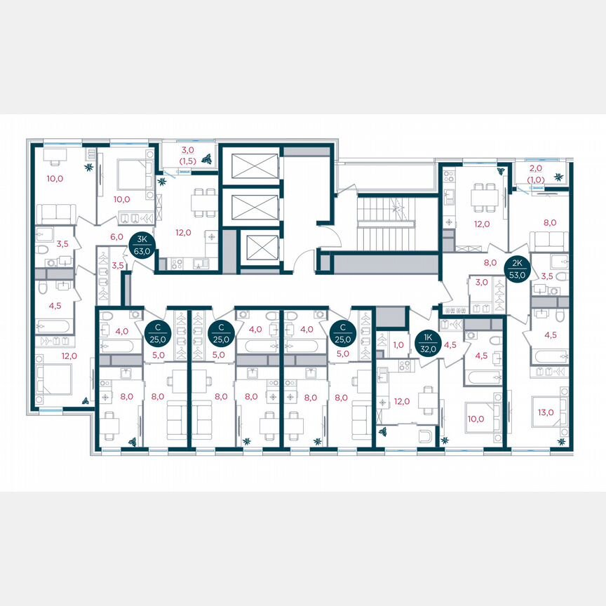 1-к. квартира, 32 м², 19/26 эт.
