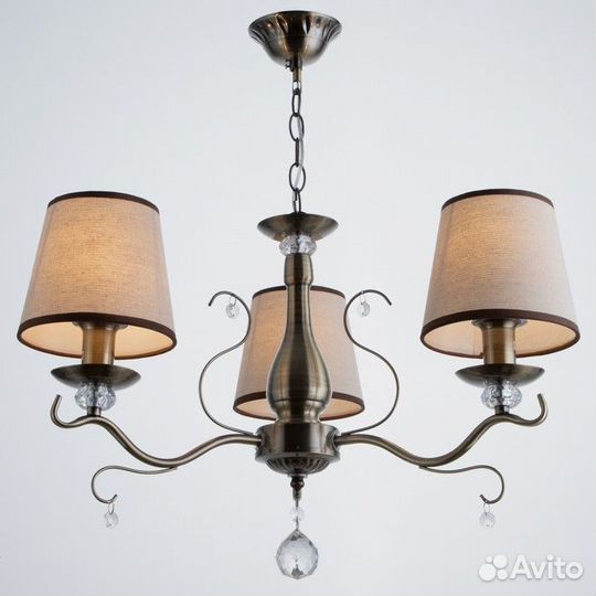 Люстра C0750/3 AB бронза 3х60Вт E14 57х57х57см