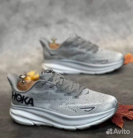 Hoka clifton 8 беговые серые разм. 44