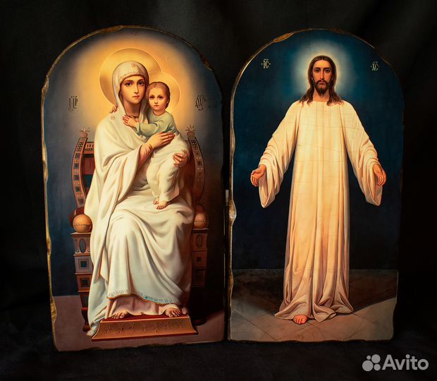 Венчальная пара. Богоматерь Кипрская и Спаситель