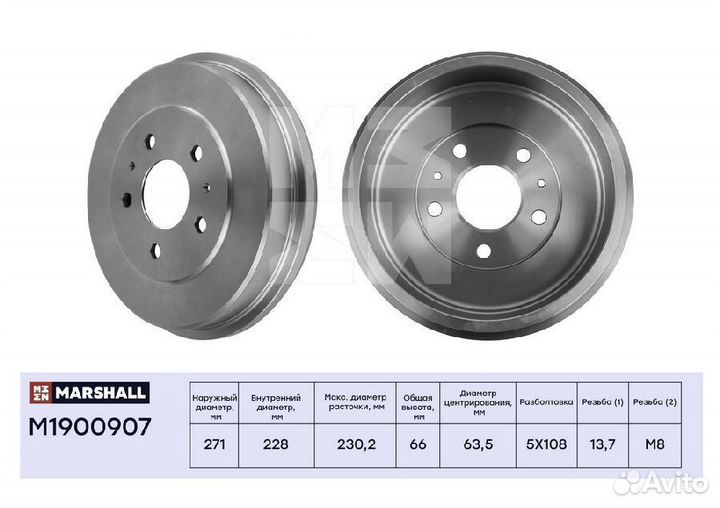 Тормозной барабан Ford Focus II