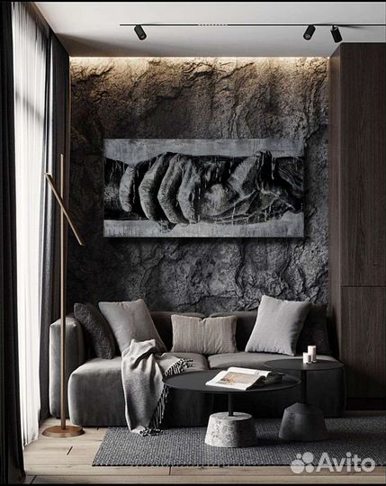 Интерьерная картина на холсте. Руки. Стиль лофт