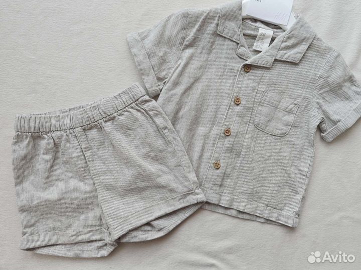 Комплект изо льна мальчику h&m 74