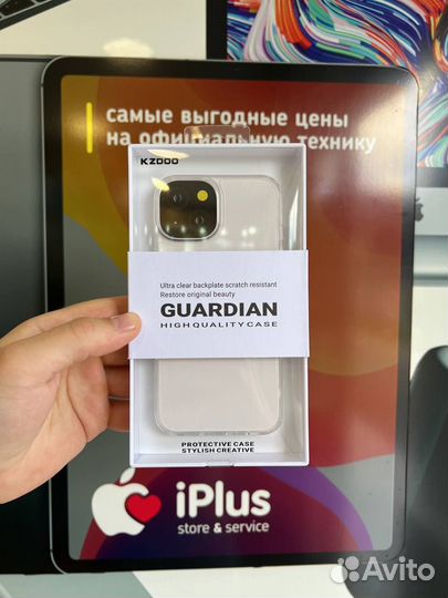 Чехол Kzdoo для iPhone 14 силиконовый прозрачный