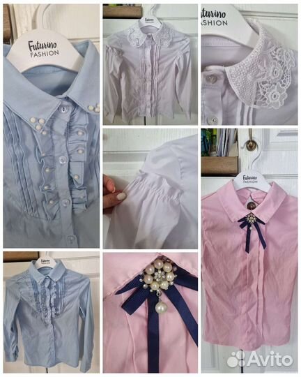 Блузки школьные для девочки 128