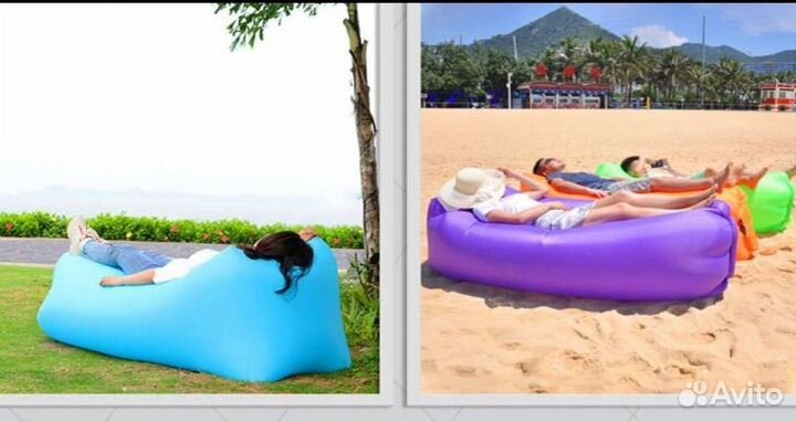 Жезлонг матрас самонадувающийся для дачи пляжа