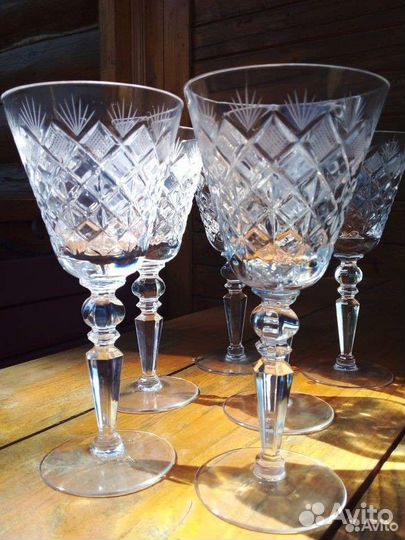 Фужеры хрустальные цветные Rona Ромбы Красный май