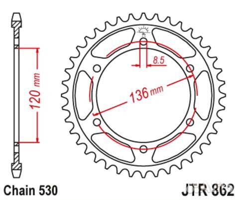 Звезда ведомая JTR862 44