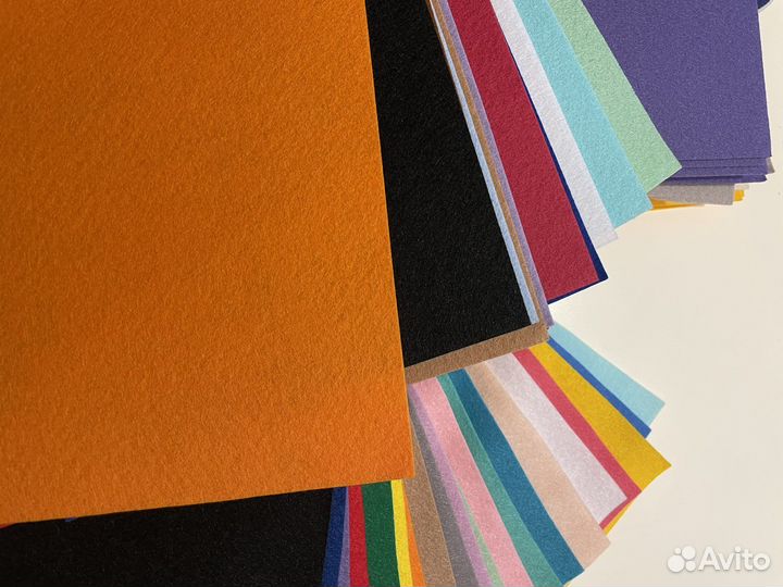 Фетр жесткий и мягкий для рукоделия цветной А4