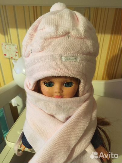 Шапка и шарф для новорождённой малышки