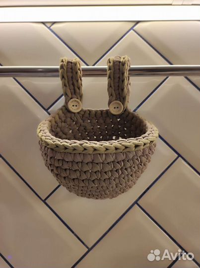 Вязаные корзинки ручной работы