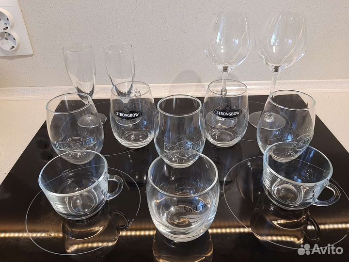 Бокалы для вина, шампанского, виски, рома