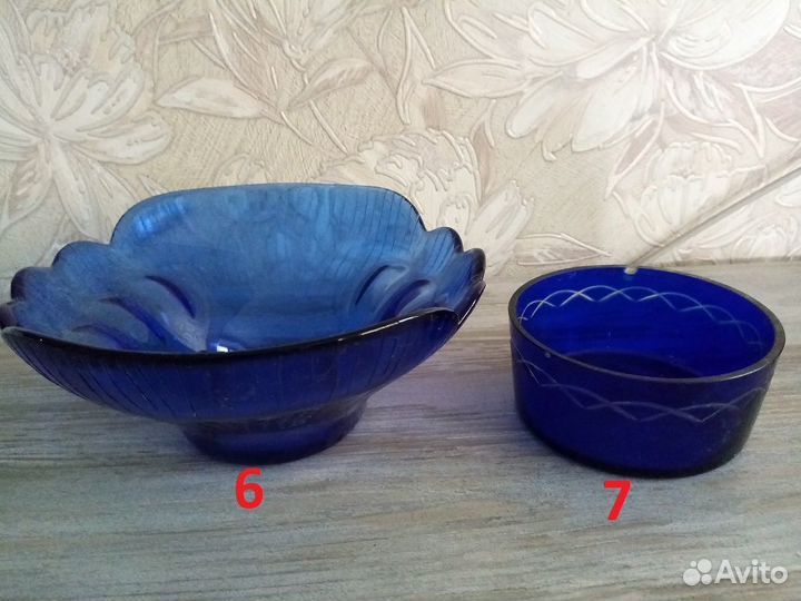 Посуда из цветного стекла СССР