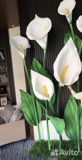 Большие цветы, композиции, декор, светильники