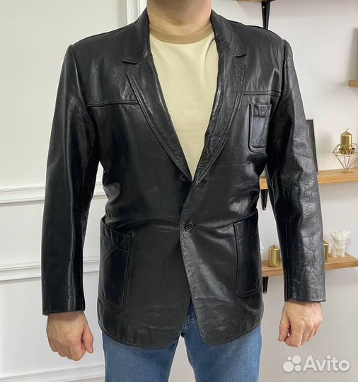 Кожаный пиджак мужской