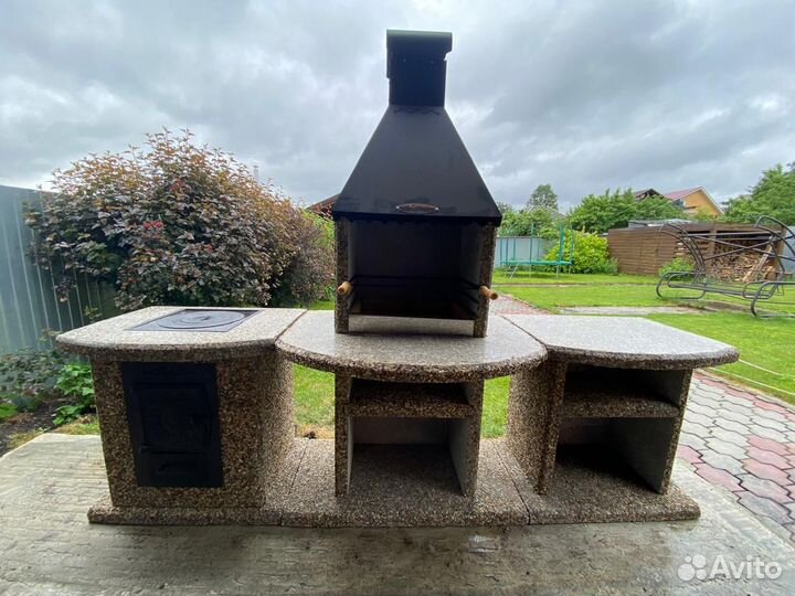 Мангальная зона под ключ, камин-барбекю, гриль ком