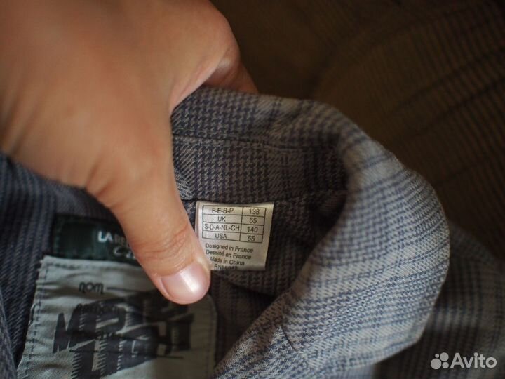 Пиджак серый в клетку на мальчика рост 138-140