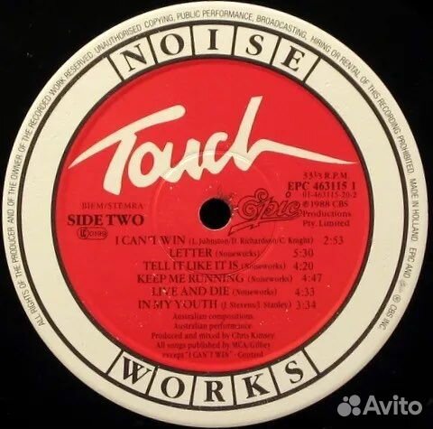 Noiseworks Touch (Epic) виниловая пластинка