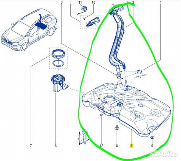 Бак топливный Renault Duster F4RE410 2019