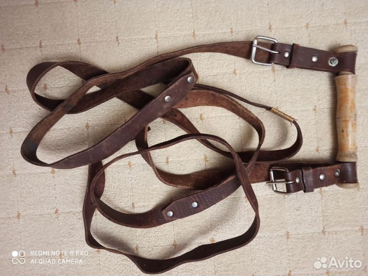 Ремень багажный кожаный СССР. Б/У