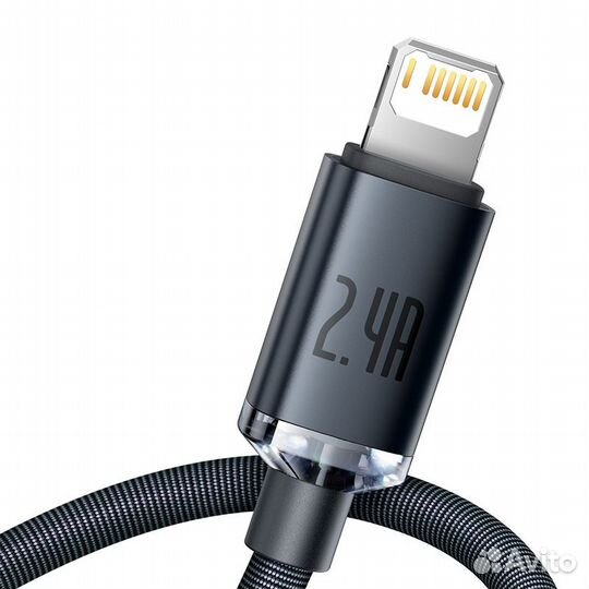 Кабель Baseus Crystal USB - Lightning 2.4A 1.2m