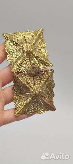 Пряжка антикварная латунь Чехия нач. XX в. 27 770