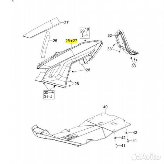 Левая боковая панель Ski-Doo Lynx XU 502007198