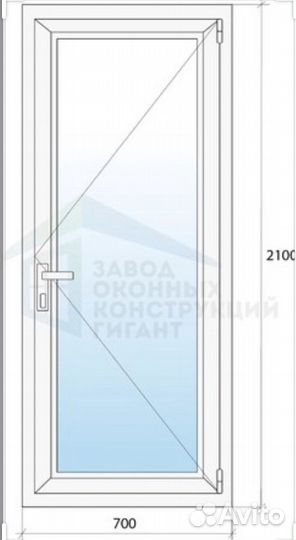 Пластиковая дверь 700х2100 под заказ