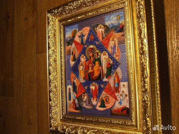 Икона Неопалимая купина, в наличии (23,5см x21см)