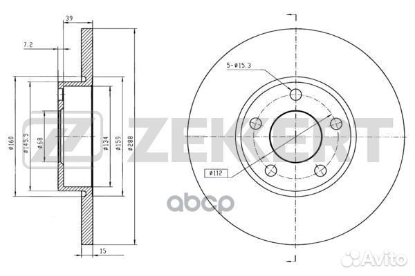 Диск торм. перед. Audi 100 90- A4 I II 94- A