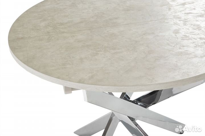 Стол круглый олимп 100+35*100 хром дизайн/пластик