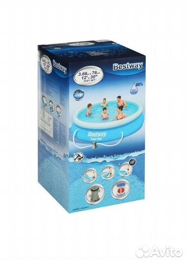 Бассейн Bestway Fast Set 366х76 см 5377 л. (Новый)