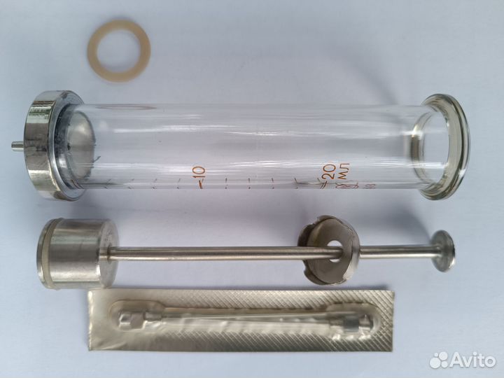 Шприц многоразовый 20 мл стеклянный с одной иглой