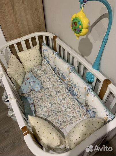 Бортики в детскую кроватку,одеялко,кармашек