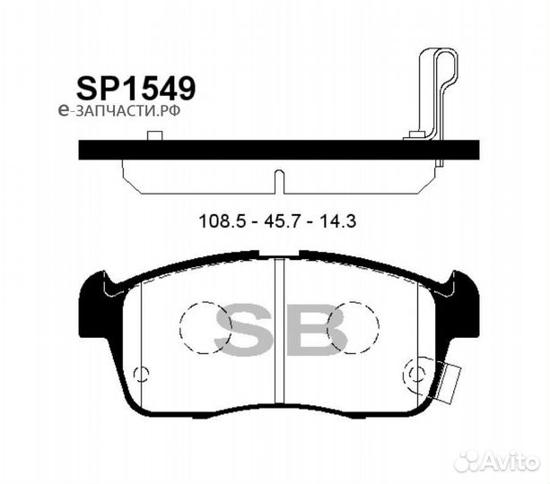 Sangsin brake SP1549 Колодки торм.пер