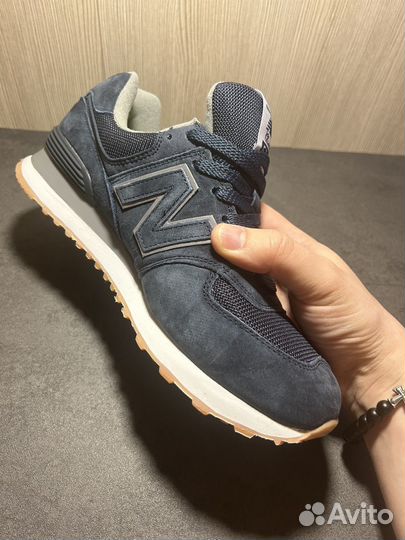 Кроссовки мужские new balance 574 navy 43 замш