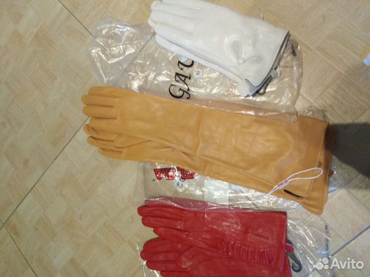 Перчатки женские кожаные новые