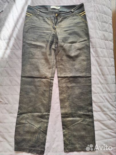 Джинсы gizia золотые y2k широкие