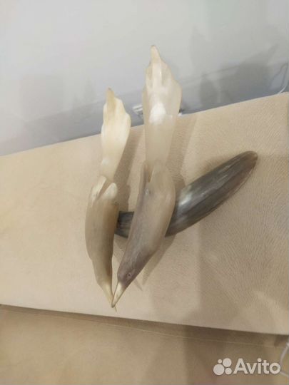 Птицы из рога, кость винтаж