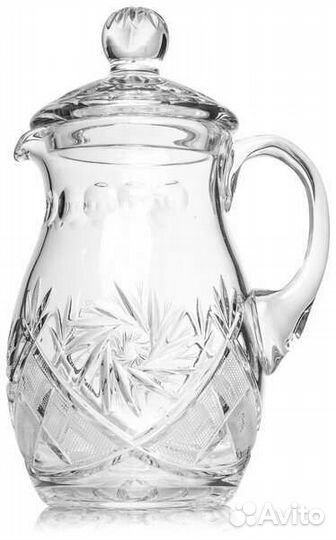 Хрустальный кувшин с крышкой 1.5 литра