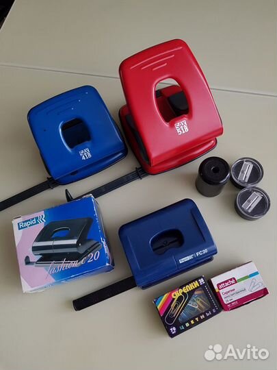 Канцтовары: папки, степлеры, дыроколы, ножницы