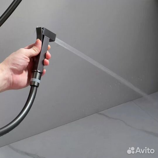 Смеситель встраиваемый с гигиеническим душем Ganzer GZ01157-Q графит