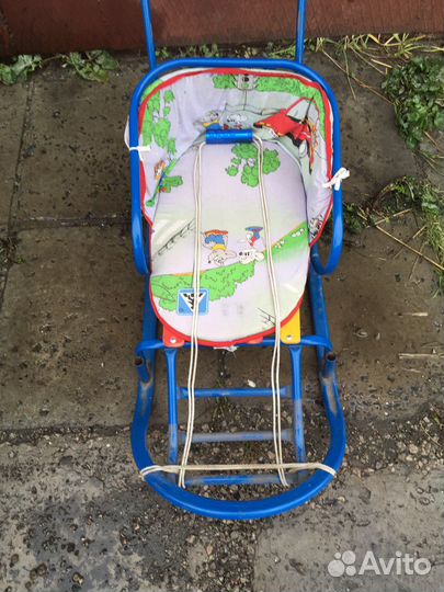 Детские зимние санки коляска