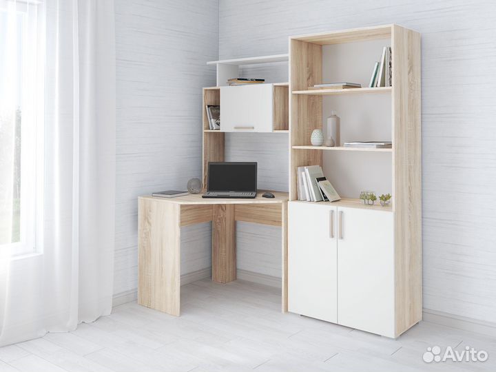 Стол компьютерный угловой со стеллажом