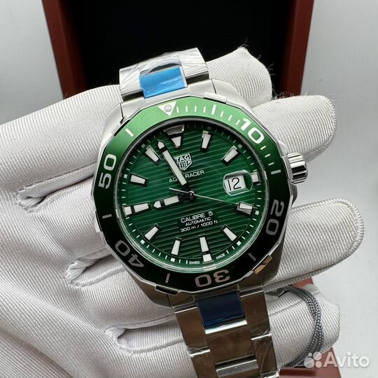 Часы tag heuer aquaracer calibre 5 green