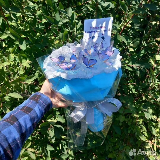 Букет, букет из бабочек, букет из конфет