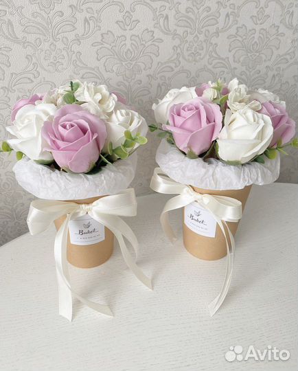 Букеты из неувядающих мыльных роз