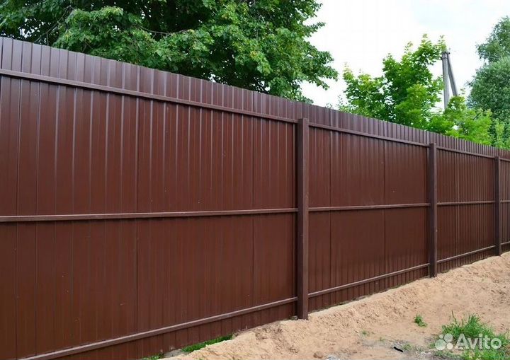 Забор из профлиста работа по договору под ключ