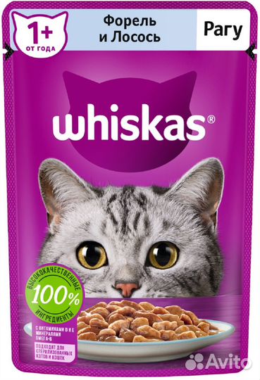 Whiskas влажный корм для кошек, рагу с форелью и л